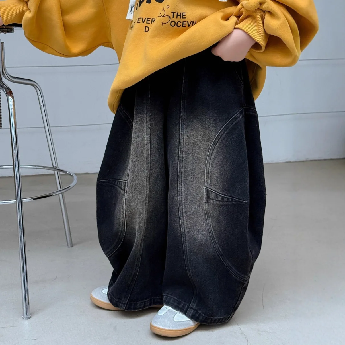 

Children Clothing Boys Handsome Cool Versatile Jeans 2025 Autumn New Boys Korean Style Fashionable Retro Loose Thickened Jeans