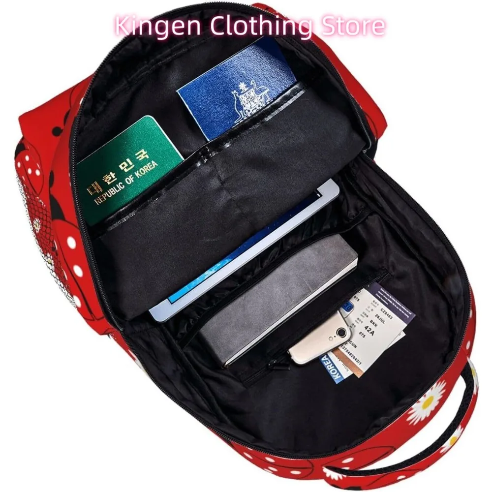 borsa per laptop ritorno a scuola Simpatico coccinella divertente Zaino per laptop leggero Zaino casual da viaggio multiuso leggero unisex