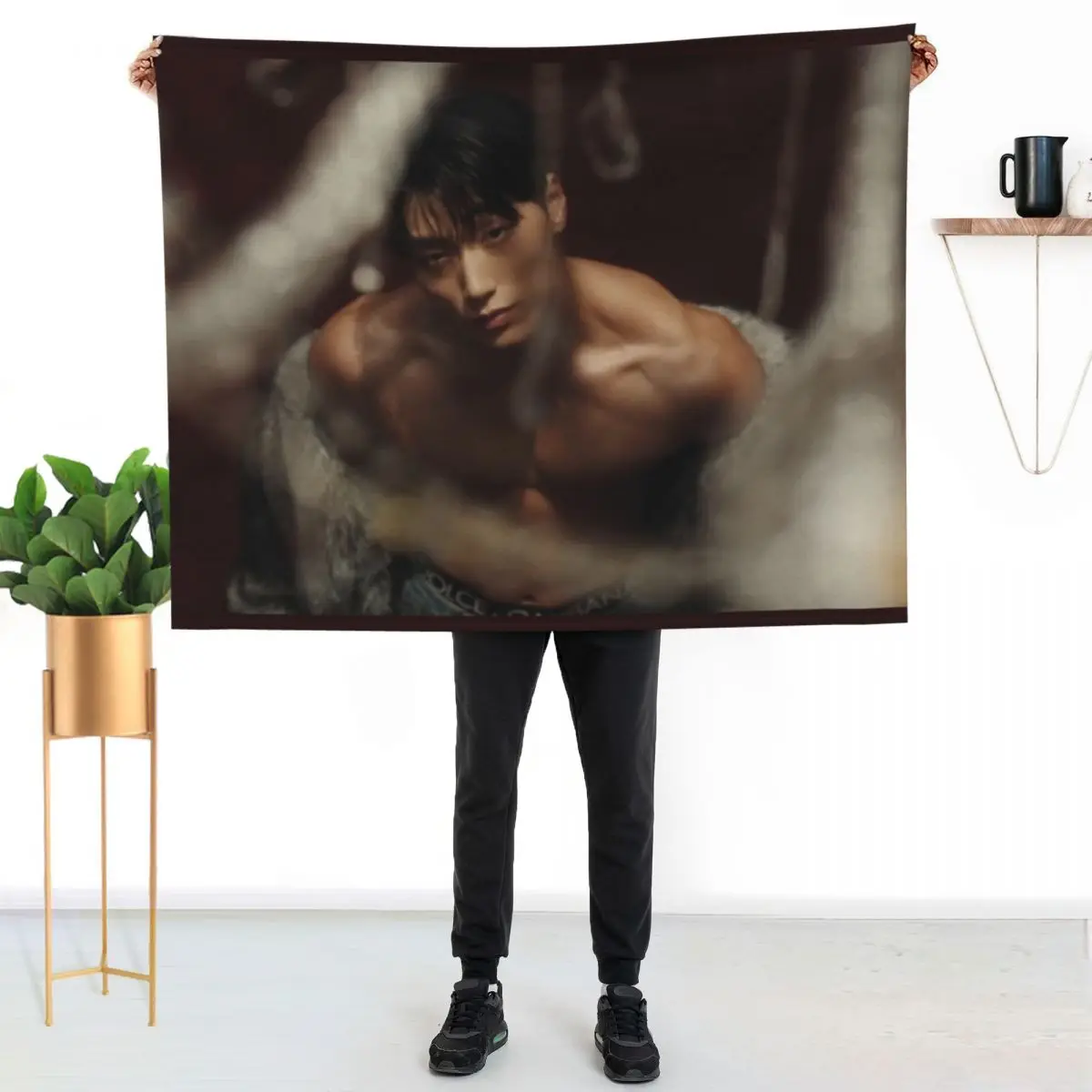 ATEEZ ice on my teeth choi san kpop atiny sexy abs Throw Blanket Decorative Throw Polar wednesday Heavy Luxury Baby Blankets