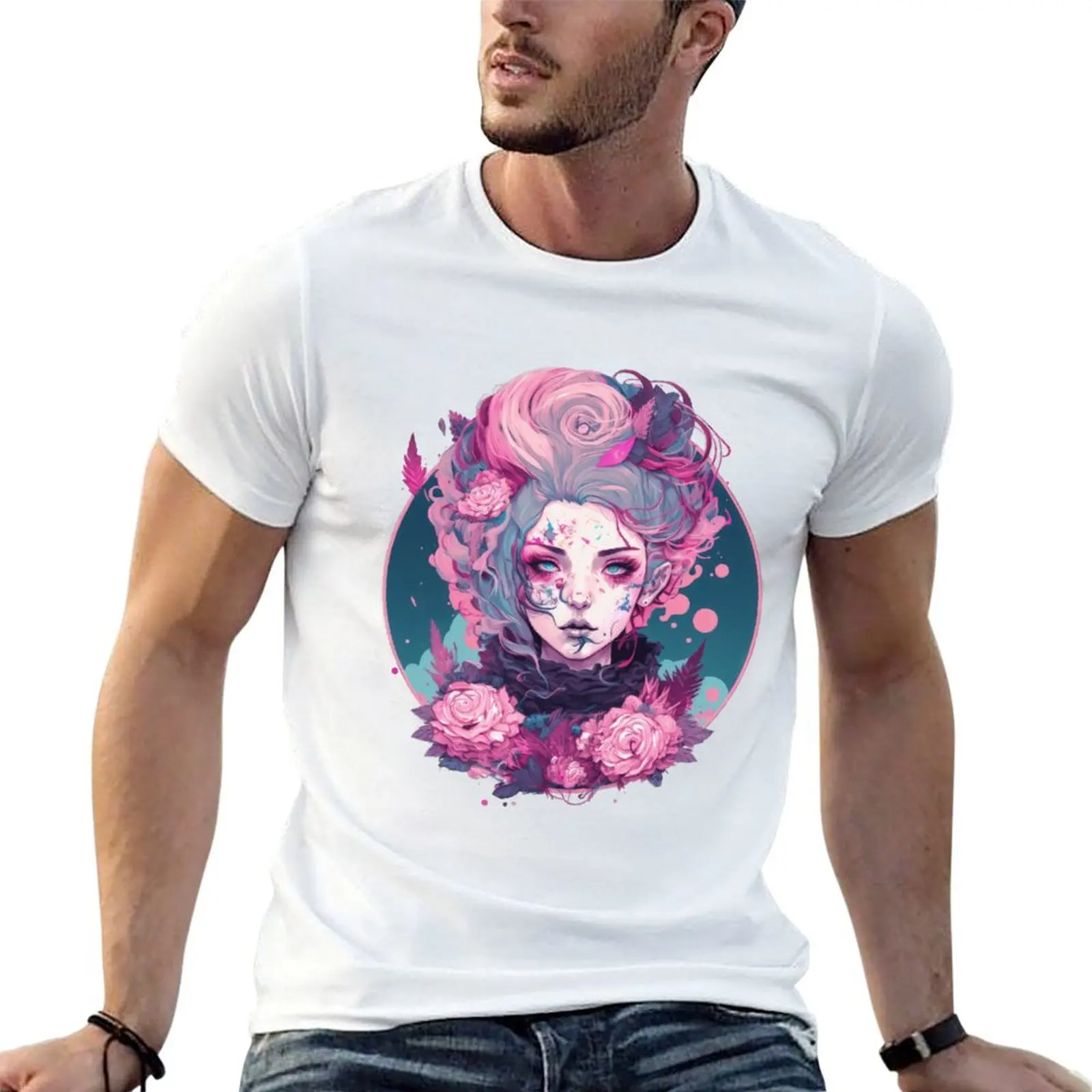 

Pastel Goth Woman in Nibon Anime Style: Unique and Stylish Illustration T-Shirt man t shirt graphic T-Shirt