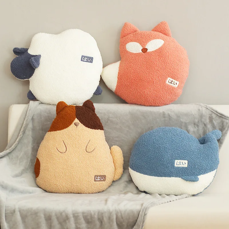 Cute Plush Animal Doll 2-in-1 Pillow Quilt Dual Use Soft Car Napping Blanket Air Conditioning Quilt Kawaii Good Method Pillow