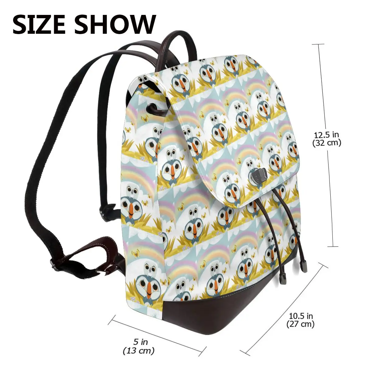 Puffin Rock Oona Baba Cartoon Animation Bookbag School Student Bags Hiking Travel Daypack for Women Fashion Derma Backpack