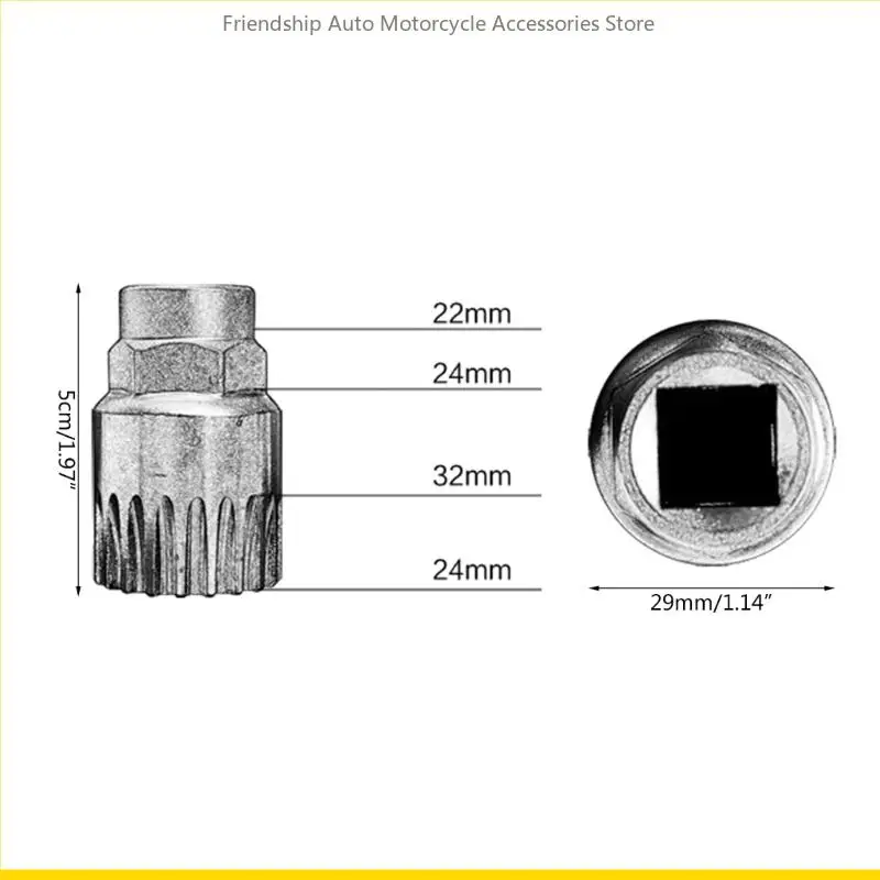 Szch Bicicletas Bottom Backet Bike Bike Extractor Remover extractor 20 Dientes llave