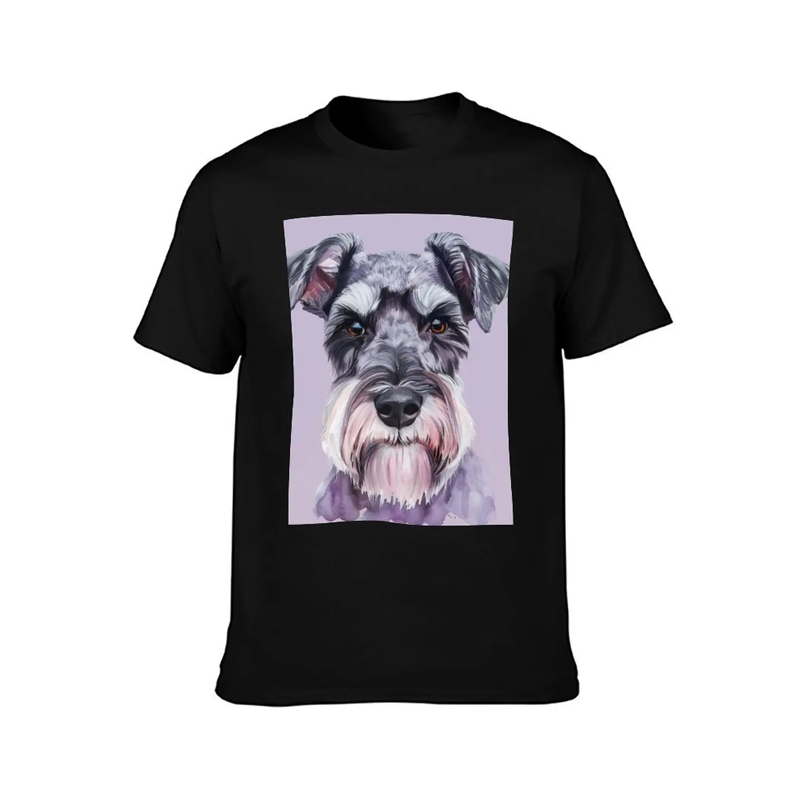 Pawsitively Adorable, A Schnauzer Dog's Portrait T-Shirt anime t shirts oversized graphic tee street wear tshirts for men