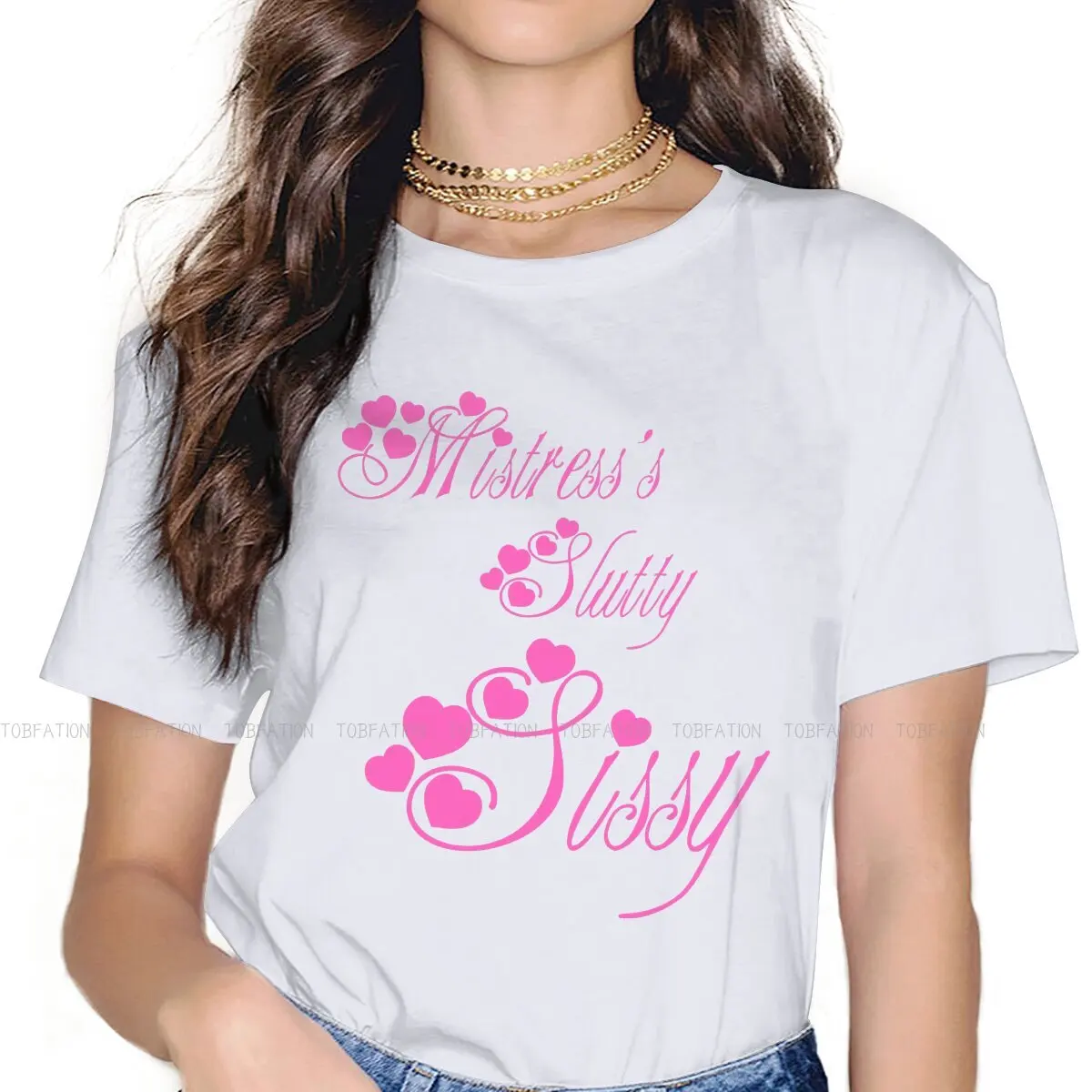 Mistress's Sissy  Women's TShirt BDSM Girls Graphic Tees 4XL Cotton Female T Shirt Humor Fashion Gift