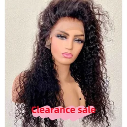 Perruque Lace Front Wig sans colle noire crépue bouclée, cheveux de bébé, longue densité 180, pre-plucked, degré de chaleur, pour femmes noires, 03/3