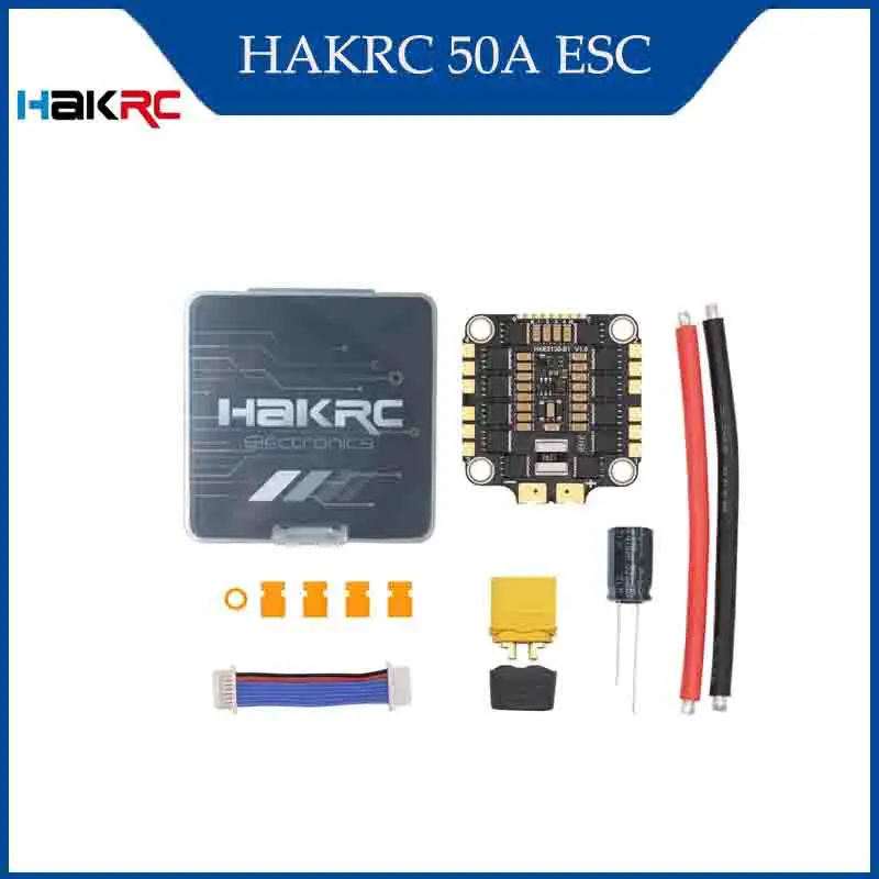

HAKRC 50A 8B50A BLheli_S 2-6S 4In1 Brushless ESC DShot150/300/600 30.5*30.5mm for FPV Racing Drone RC Tools
