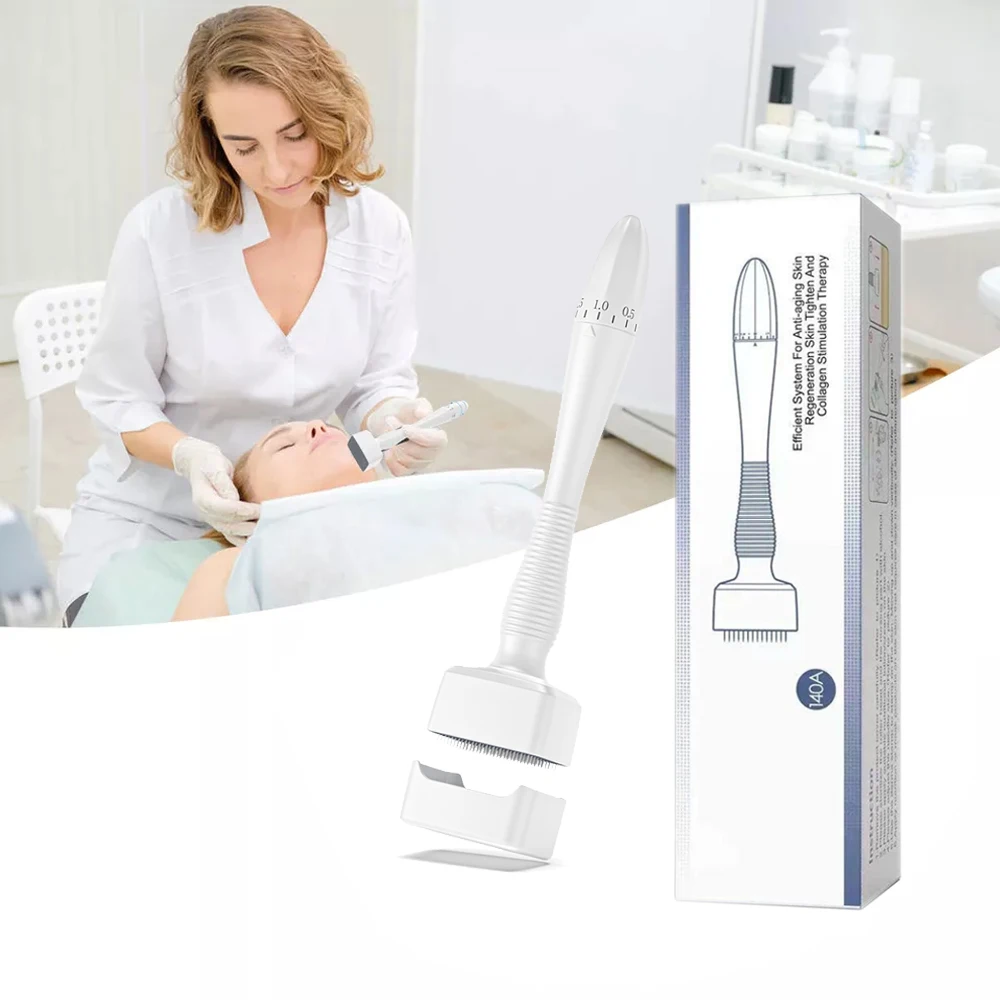 Adjustable Derma Stamp Microneedle Microneedling 100Pins 140 Pins Skin Care Beard Growth Scalp Hair 0.25mm Dermaroller Stamp - view 2