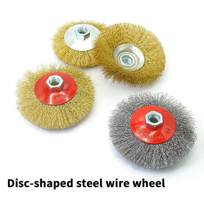 

[JOY]100/115/125mm Disc-shaped Steel Wire Wheel For Angle Grinder Bench Grinder Rust Removal Polishing Cleaning Paints