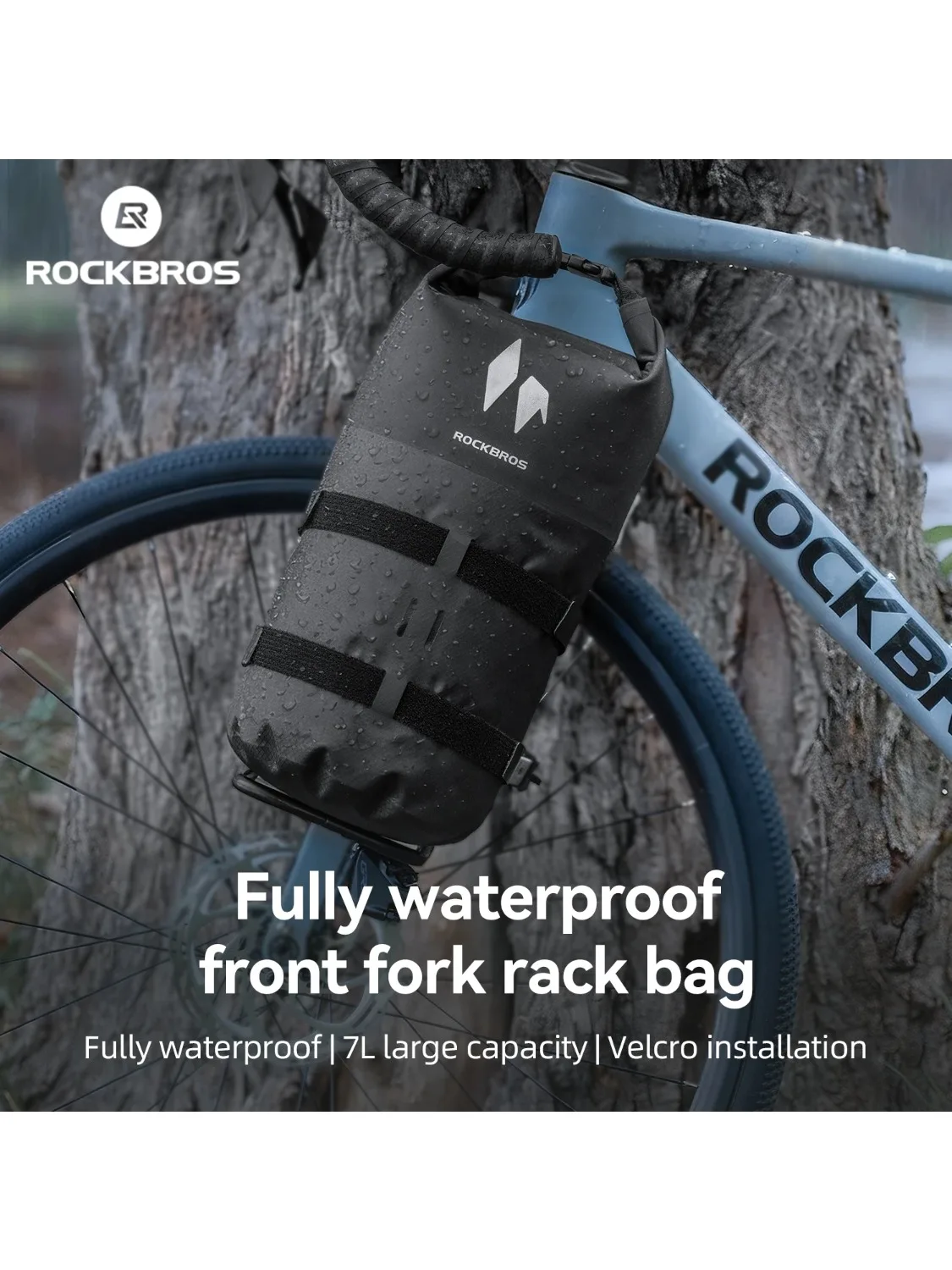 AliExpress ROCKBROS Bicycle Rack Bag 7L Large Capacity Seamless Fully Waterproof Bike Front Fork Rack Bag with Reflective LOGO Cycling Bag