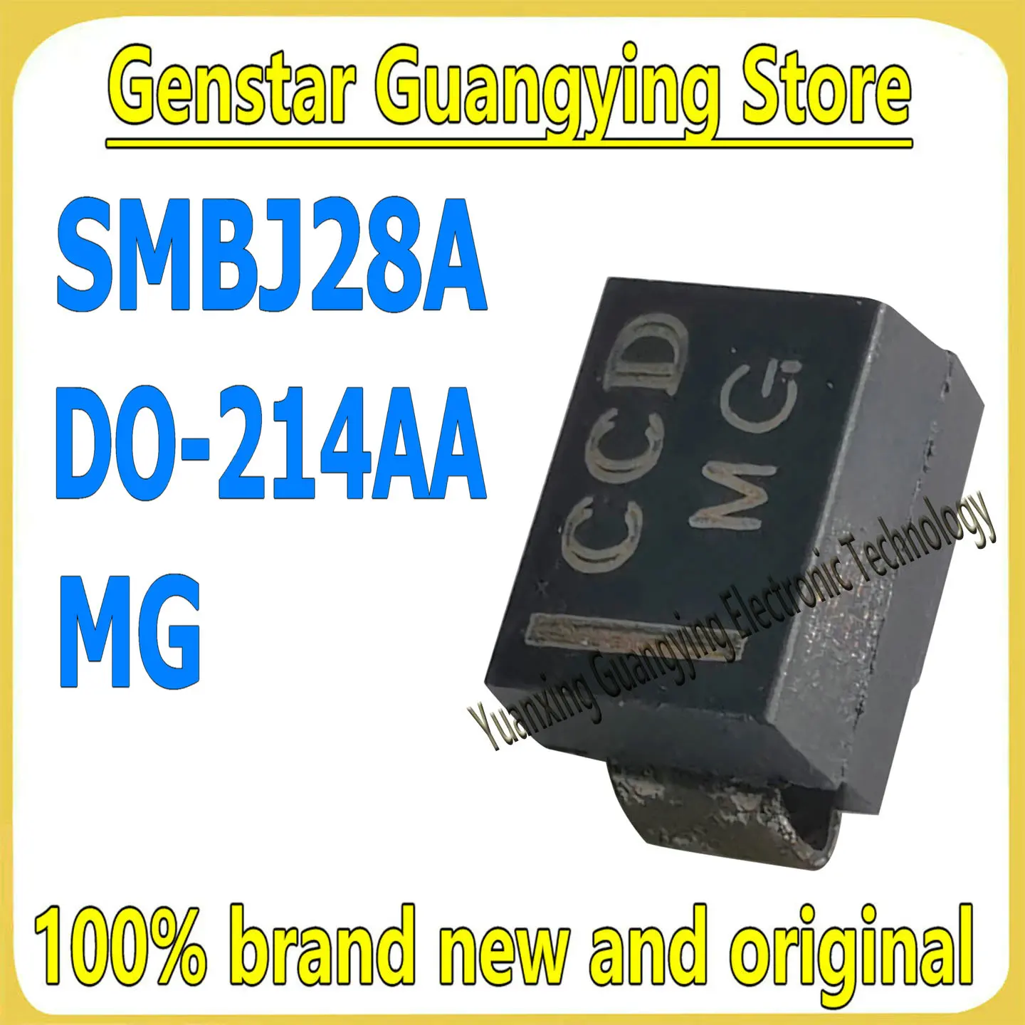 (10 pieces) SMBJ28A MG-threaded, 28V unidirectional DO-214AA TVS transient suppression diode, 100% brand new