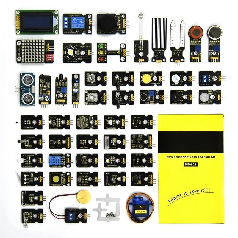 DIY Electronic STEM High Quality 48 in 1 Sensor Starter Kit for Arduino DIY Projects (48 Sensors)