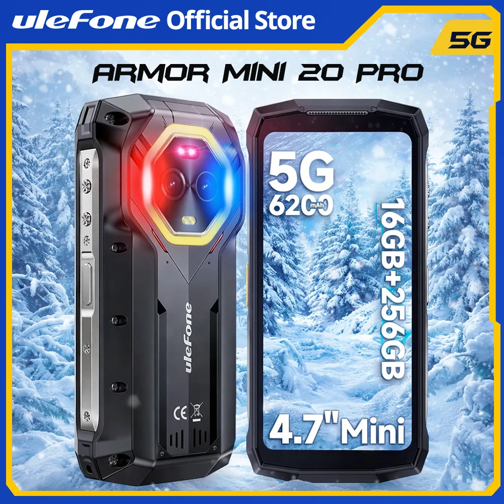 【World Premiere】Ulefone Armor Mini 20 Pro 5G 4.7'' Rugged Phone 64MP Night Camera Android 14 Smartphone 6200mAh Mobile phone LE