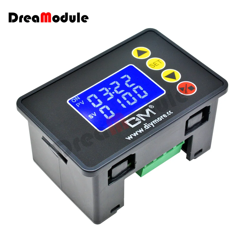 Controlador de tempo de microcomputador digital, relé de atraso, LED duplo, 37 polegadas, DC 12V, DC 24V, AC 110, 220V
