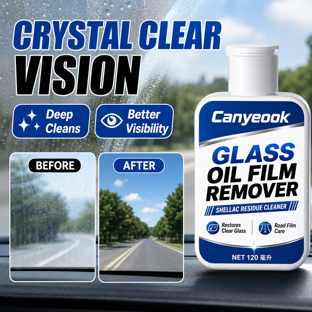 CANYEOOK Glass Oil Film Remover - Remove Bugs & Grease Restore Clarity for Auto Windshield Windows Mirrors 120ml YGB20088