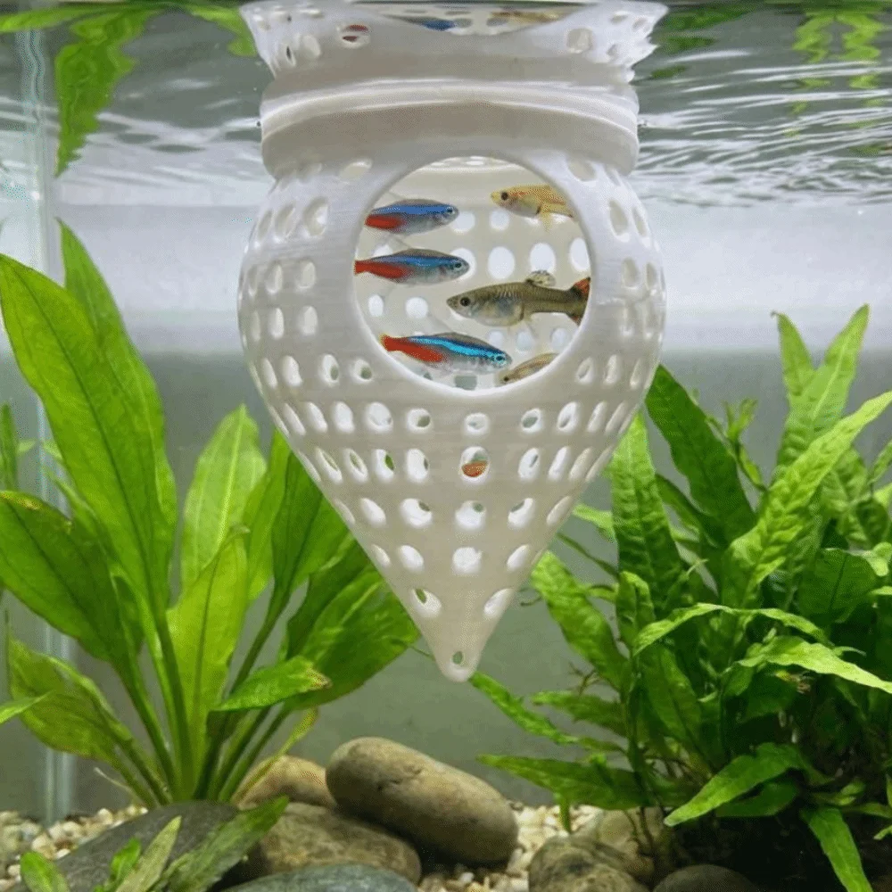 3D Printed Floating Fish Hammock Hideout Hollow Aquarium Resting Platforms Breeding House Plastic Hammock Feeding Ring