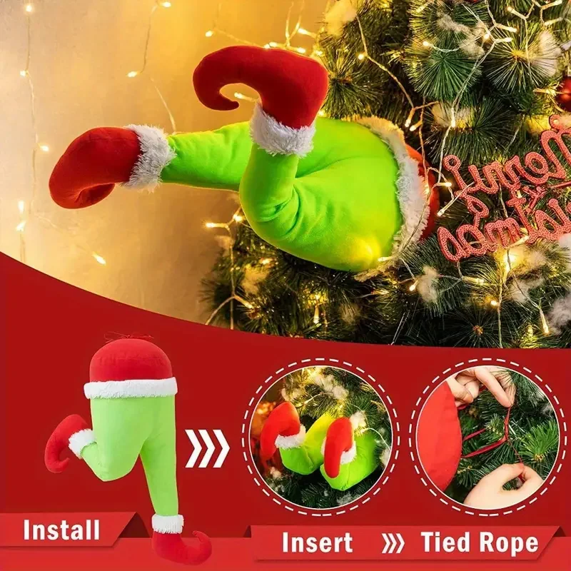 

Creative Santa Claus Leg Pendants Plush Fairy Leg Christmas Tree Funny Pendant Winter Festivals Christmas Decoration Accessories
