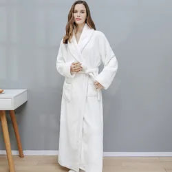 Nightgown for Women Autumn and Winter Long Coral Velvet Plus Velvet Thickened Bathrobe Flannel Pajamas Winter Home Wear