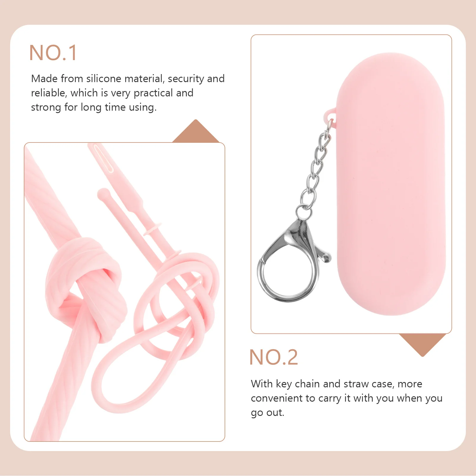 

1Set Silicone Reusable Travel Straw Kit Portable Case Cleaning Tool for Outdoor Camping Picnic Hiking Silicone Straws