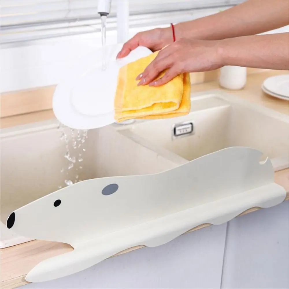 

Cute Cartoon Water Baffle Bear/Dog Shape Household Water Blocking Board Anti-splash Practical Sink Splash Guard