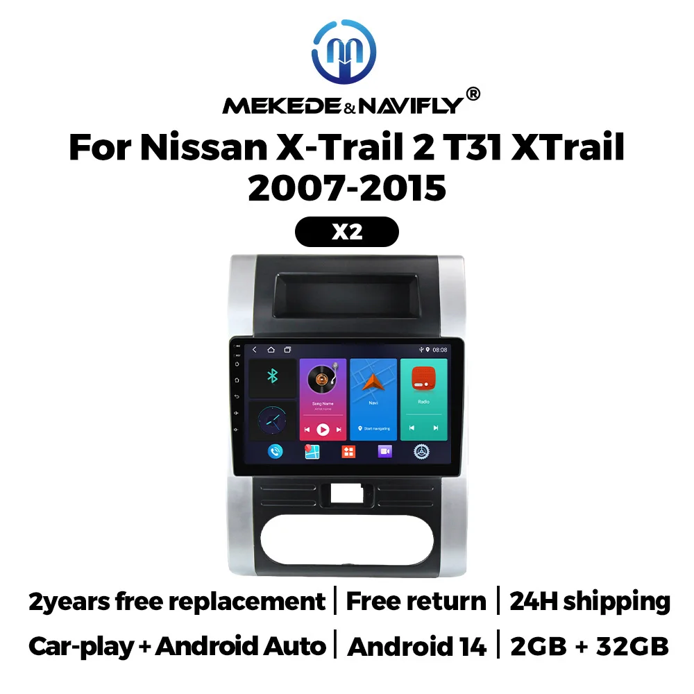 

НОВЫЙ автомобильный радиоприемник Android 2025 Carplay для Nissan X-Trail 2 T31 2007-2015, Wi-Fi, Android-автоматическая навигация, GPS, мультимедийный плеер, стерео