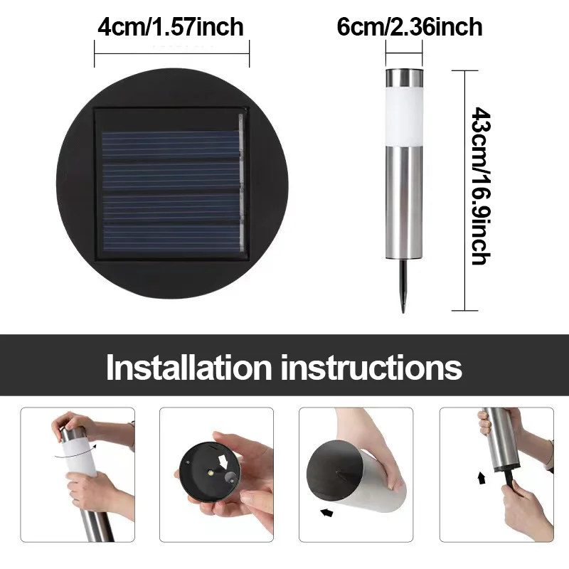 Solar Pathway Light Waterproof Upgraded Walkway Landscape Outdoor Driveway Auto On/Off Lights for Yard Lawn Patio