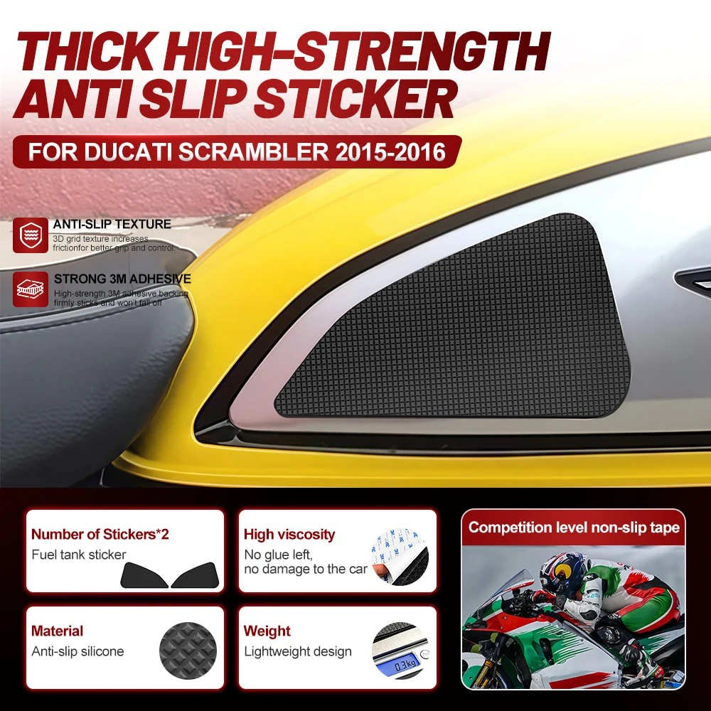 For DUCATI SCRAMBLER 2015-2016 Motorcycle Fuel Tank Stickers Protector UV Resistant Sunscreen Racing Track Day