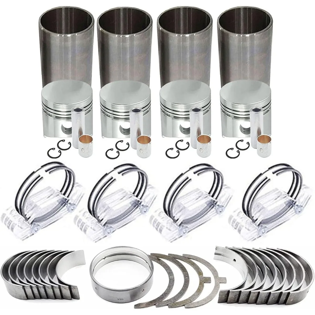 

Overhaul Rebuild Kit for Kubota V1500 Cylinder Liners Piston Rings Bearing Kit Engine Replacement Parts