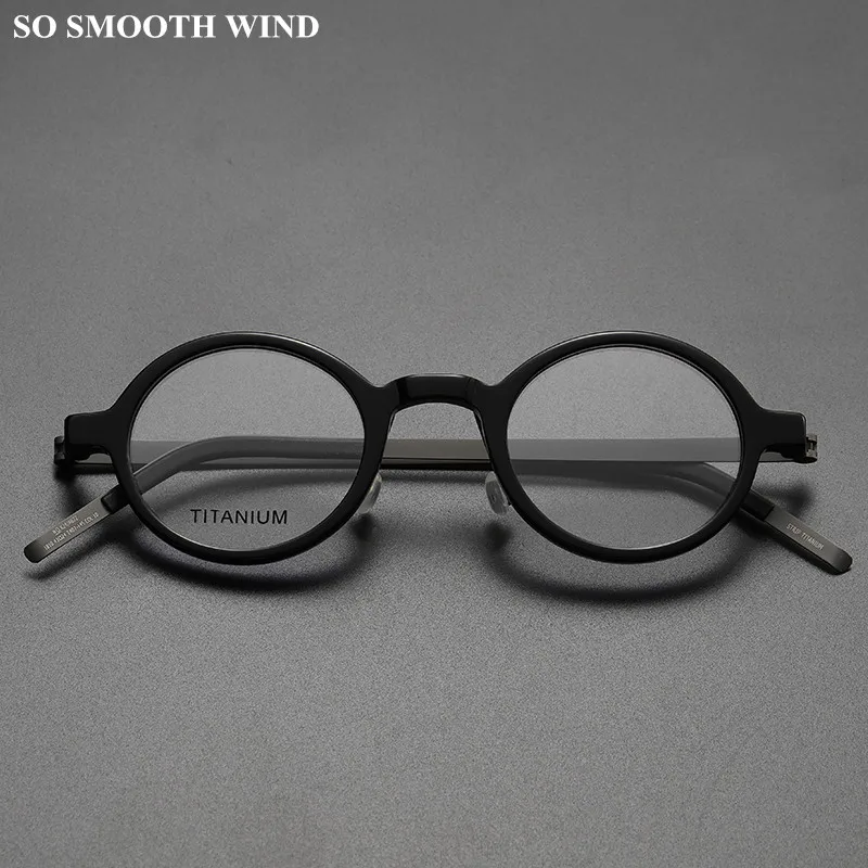 Denmark Brand Titanium Glasses Frame Screwless 1810 Men Women Retro Round Myopia Optical Eyewear Prescription Eyeglasses Frames