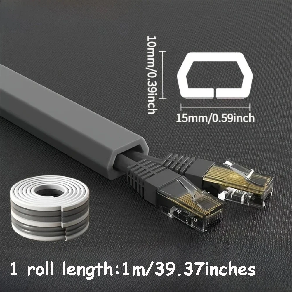 1PC 1/3M Zelfklevende PVC Kabelmanagement Strip Decoratieve Draadbescherming Strip Geschikt voor het Bedekken van Draden op Muren Vloeren