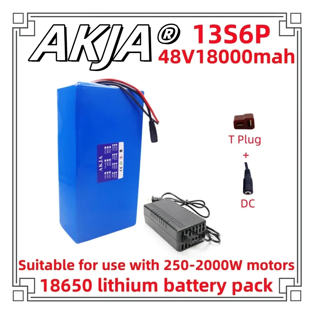 Trasporto veloce aereo nuova batteria al litio a piena capacità 18650 batteria al litio 48 v18ah 13 s6p adatta per 250-2000W