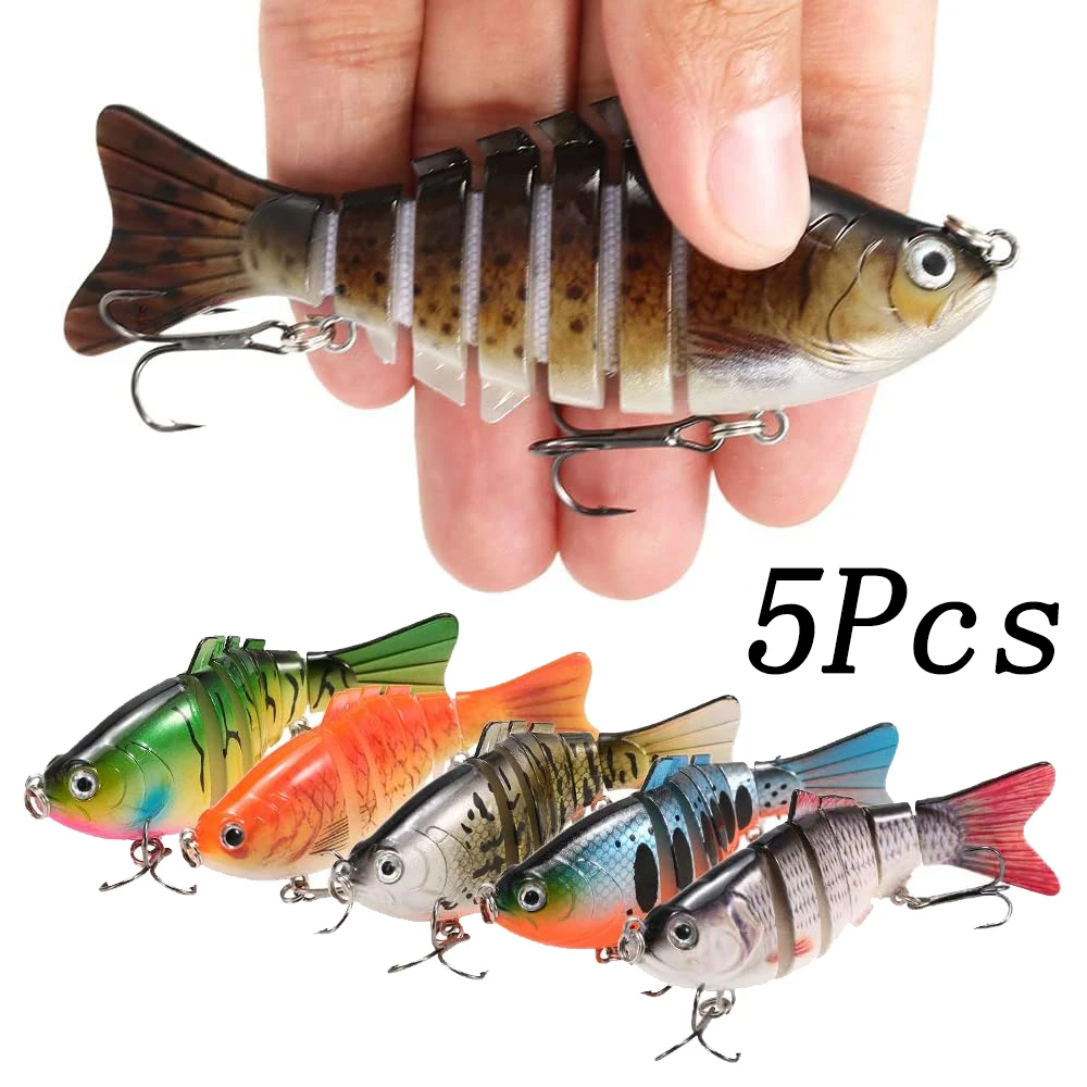 6 Segment Multi Jointed Fishing Lure Sinking 10cm/17.5g Swimbait Artificial Wobblers Crankbait Hard Bait Pesca Tackle 5/3/1Pcs