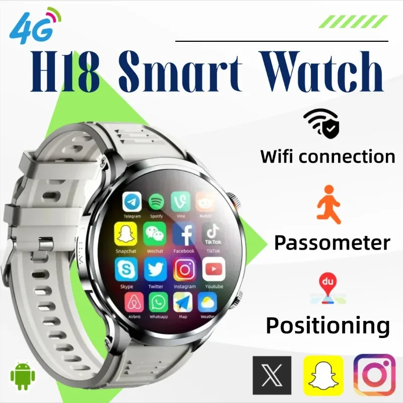 

Goldenspike H18Smart Watch Fashion Men's Smartwatch1.95inch Large Screen256GB Storage ROM GPS WIFI HD Camera NFC Function