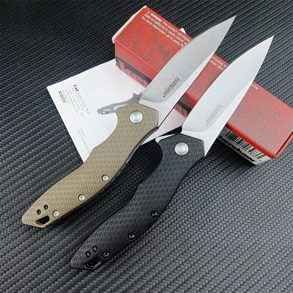 KS 1845 Shoreline Folding Knife Flipper Assisted Folder 8Cr13 Blade Nylon Handle Outdoor Everyday Carry Self Defense EDC Knives