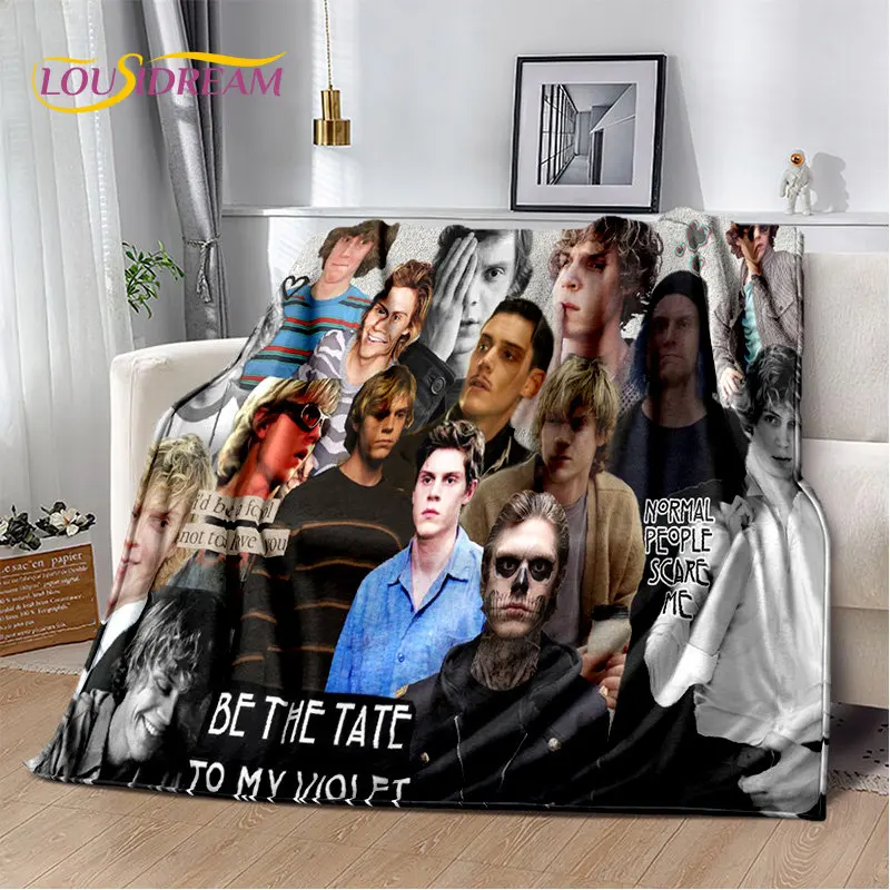 Cute Evan Peters Movie TV  Actor Soft Plush Blanket,Flannel Blanket Throw Blanket for Living Room Bedroom Bed Sofa Picnic Cover