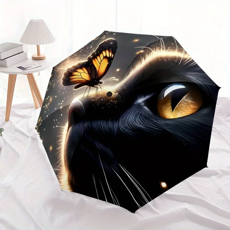 

Cat Butterfly Umbrella Automatic opening and closing folding portable automatic automatic umbrella All seasons universal trave