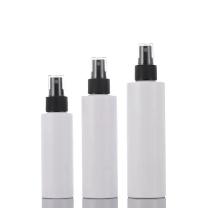 

20Pcs Mist Spray Bottle White Plastic Flat Shoulder 100ML 150ML 200ML Black Pump Cosmetic Packaging Empty Toner Bottles