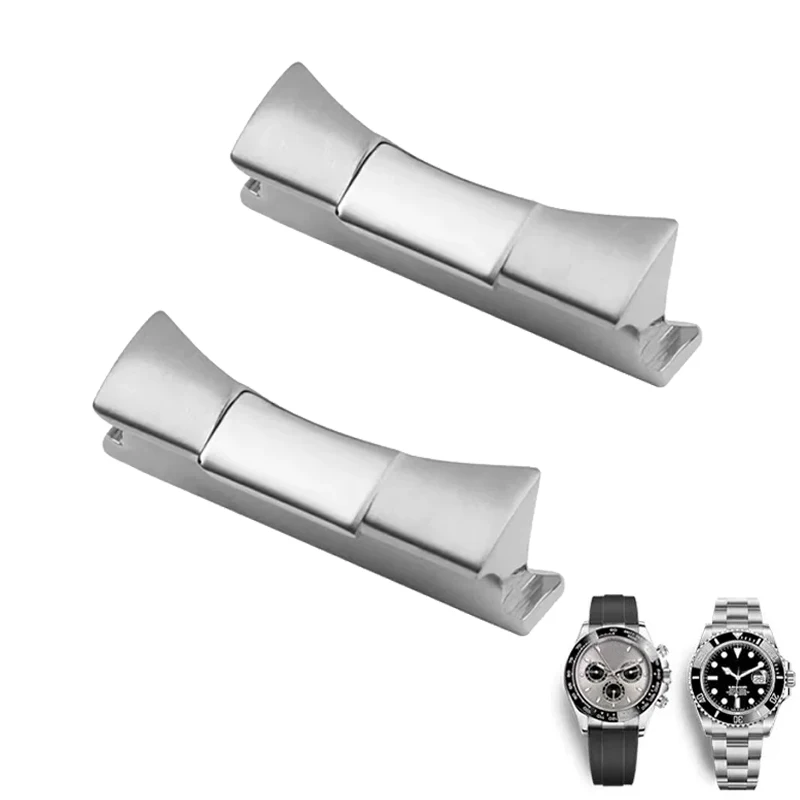 Solid Stainless Steel Seamless Connection Wear-resistant Watchband End Link for Rolex Daytona Black Submariner Curved End