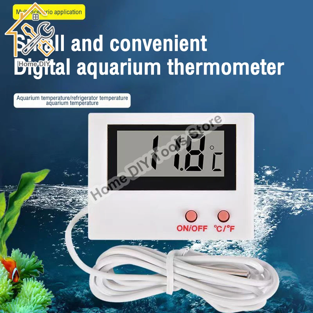 New Mini LCD Digital Probe Sensor Thermometer Water Tank Swimming Pool Refrigerator Aquarium Wine Cellar Thermometer Measurer