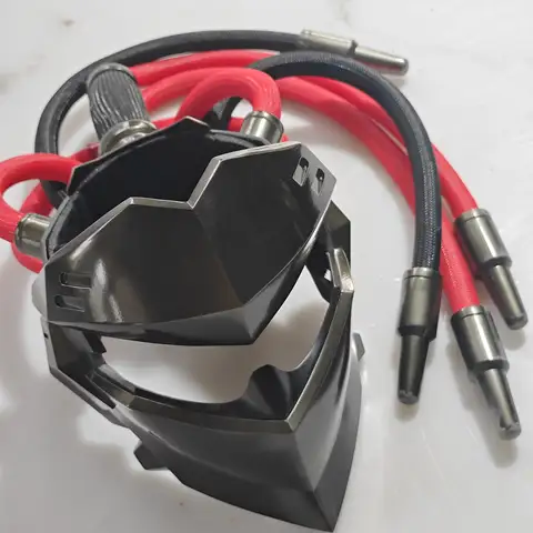 Overwatchs Genji Shadow Skin Cosplay Máscara Casco con rastas, accesorio mecánico de fibra de vidrio