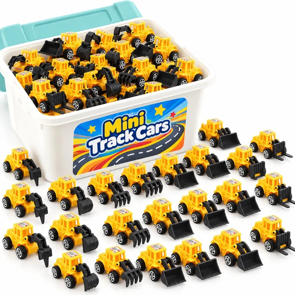 Mini Construction Toy Trucks, Random Color and Style, Multi-Item Party Favor Packs, Back-to-school Season, Birthday Gifts
