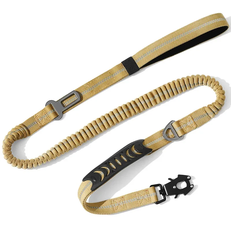 

Reflective Explosion-proof Dog Leash No Pull Dog Leash Reflective Shock Absorbing Pet Leashes with Car Seatbelt for Large Dogs