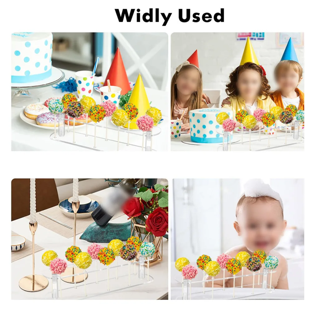 1 قطعة الاكريليك الشفاف حفلة مصاصة رف 20*6*5 سنتيمتر واضح الاكريليك كعكة حامل 10 ثقوب لحفلات الزفاف والحفلات تخزين أجزاء #4