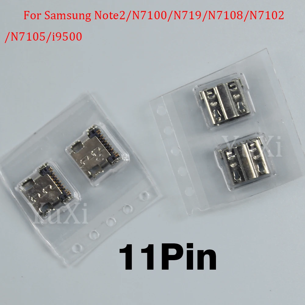 Conector de puerto de carga Micro USB, enchufe trasero de 11 pines para Samsung Note 2, N7100, N719, N7108, N7105, N7102, i9505, i9500, i9502, 10 unidades