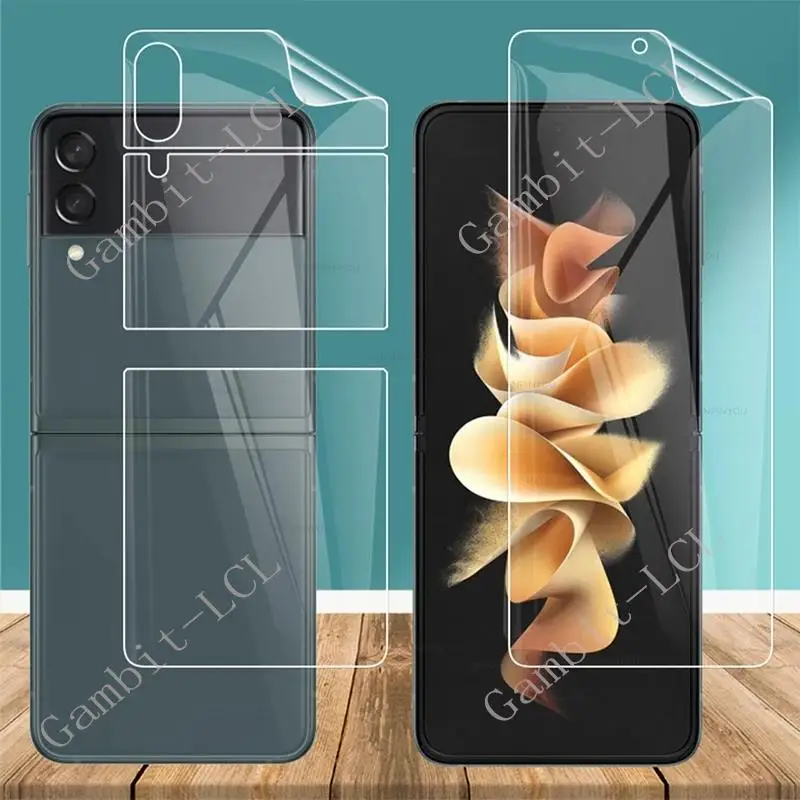 4IN1 For Samsung Galaxy Z Flip4 Flip3 5G Flip 4 3 ZFlip4 ZFlip3 Hydraulic Hydrogel Film Protective Screen Protector Cover