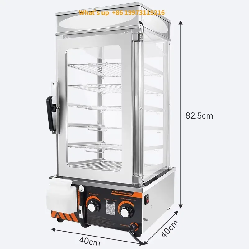 2026Professional Commercial Transparent Heavy Du ty Bun Food 6-Layer Steamer Cabinet Display Instant Bun Steaming Cabinet