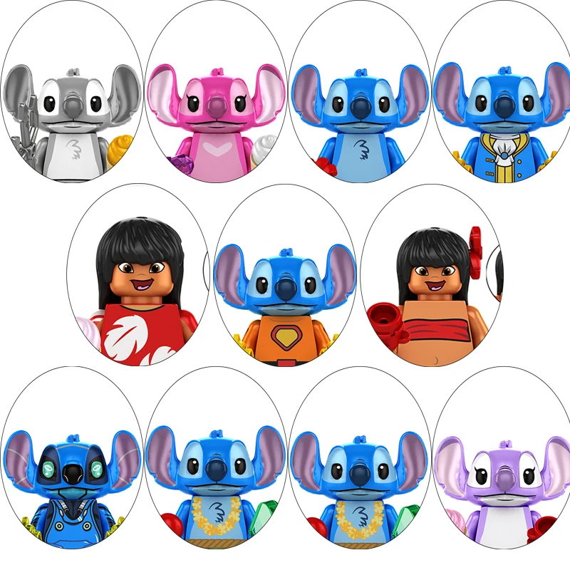 

TP034 TP035 TP036 TP037 Disney Building Blocks Stitch Mini Action Figures Bricks Assemble Toys