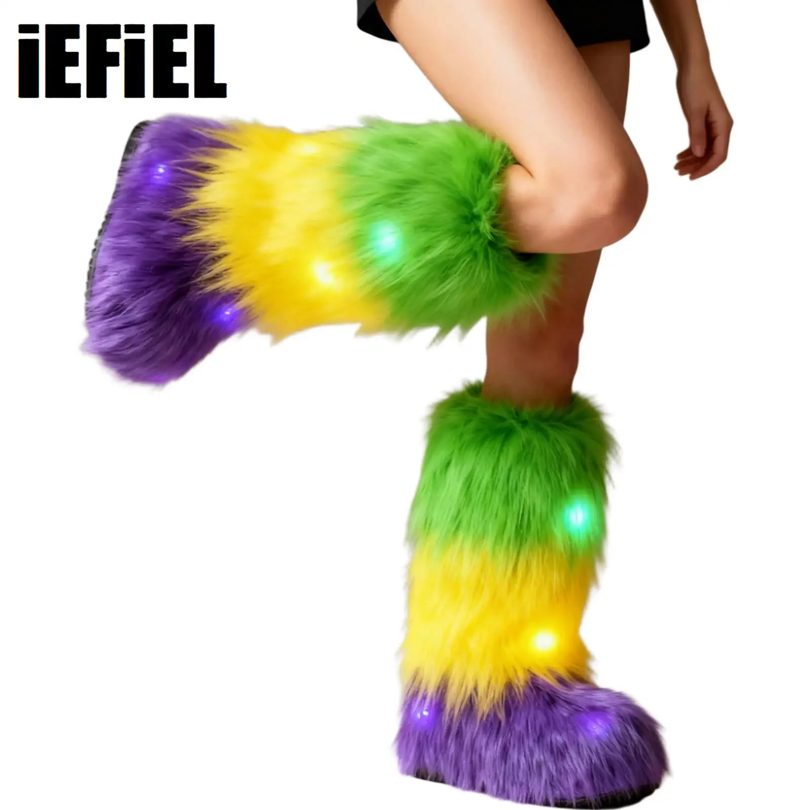 

Women Plush Knit Leg Warmers Cover Winter Thick Knit Long Socks Goth Boot Socks for Carnival Costumes Accessories Party Clubwear