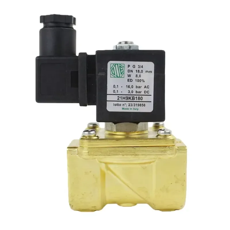 ODE Solenoid Valve Brass 21H9KB180 Pilot Control G 3/4inch NBR 8W 12W 14W Normally Closed DN20 Air Compressor Beverage
