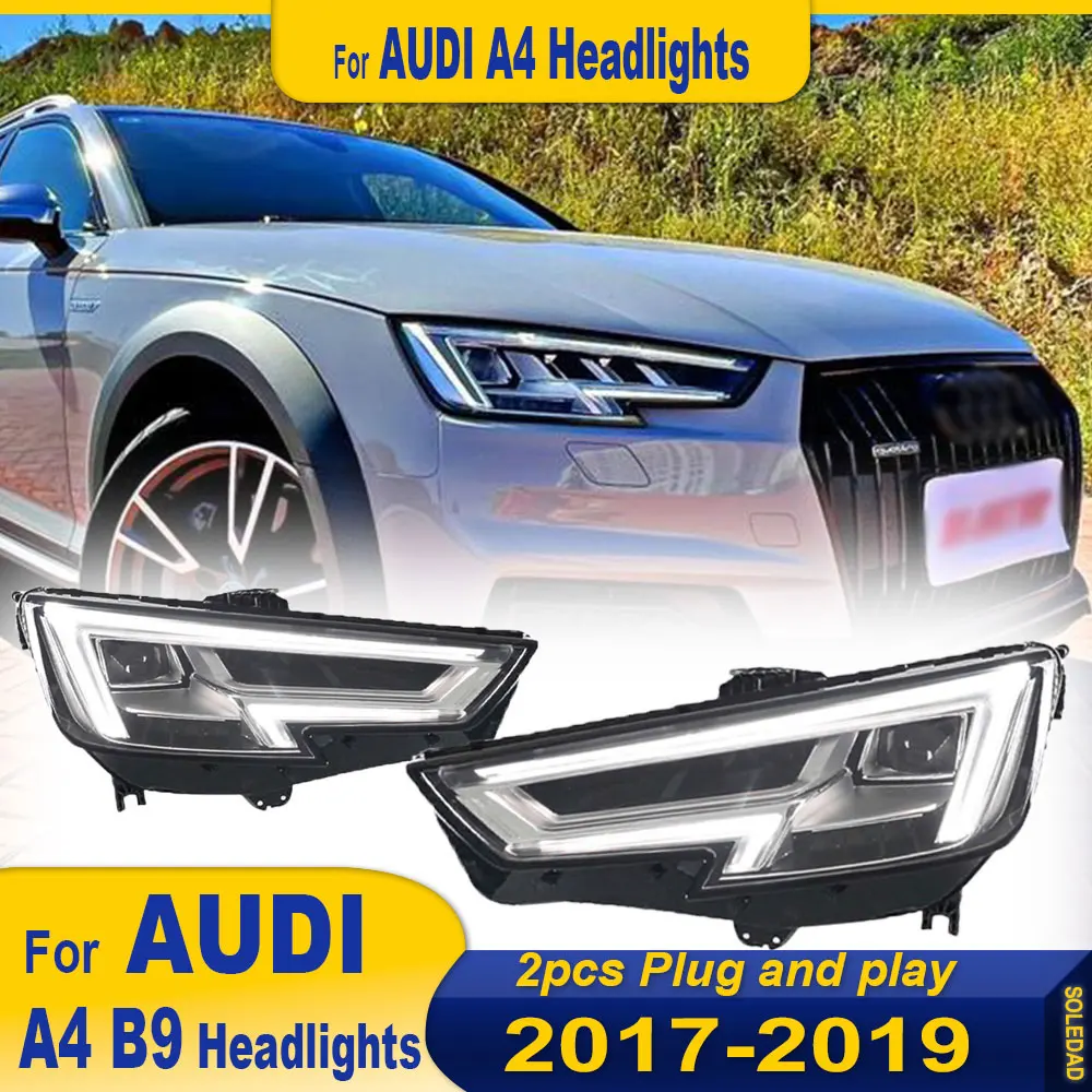 2pc Headlight for Audi A4L B9 2017 2018 2019 high style matrix LED DRL Dynamic Signal HeadLamp Bi Xenon Beam Headlamp Accembly